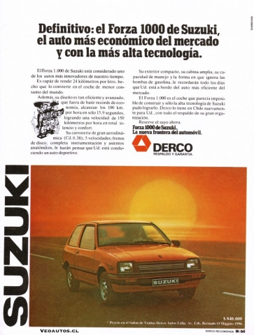 Suzuki Forsa Publicidad Chile 1984 Veoautos