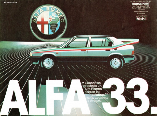 Alfa Romeo 33 Publicidad Chile 1985