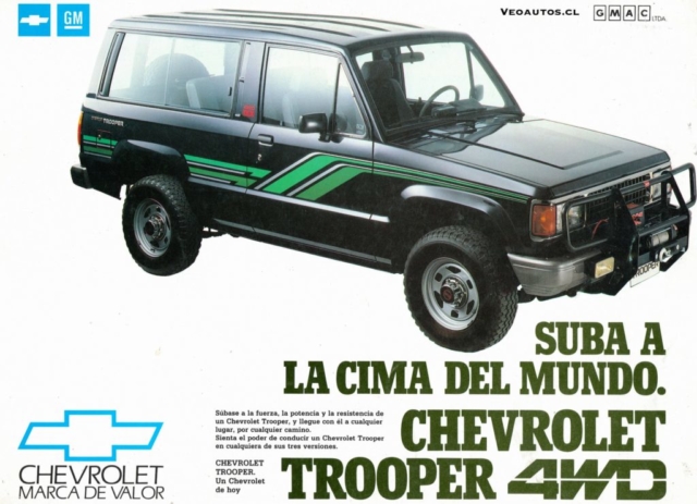 Chevrolet Isuzu Trooper Catálogo Chile 1989