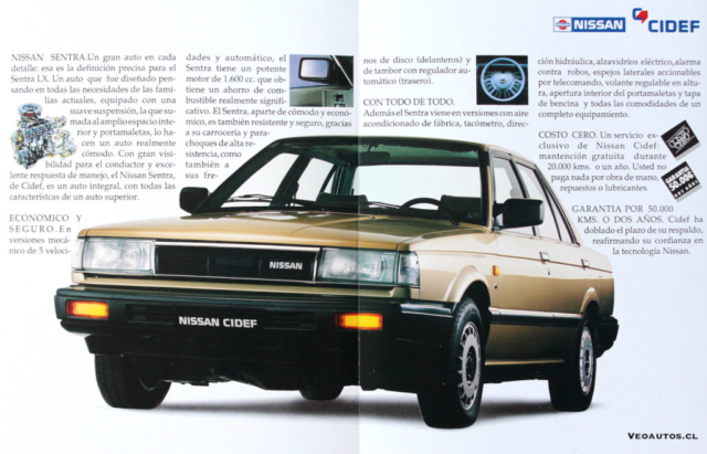 Nissan Sentra Sunny b12 Brochure Chile USA