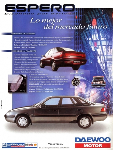 Daewoo Espero Publicidad Chile 1995