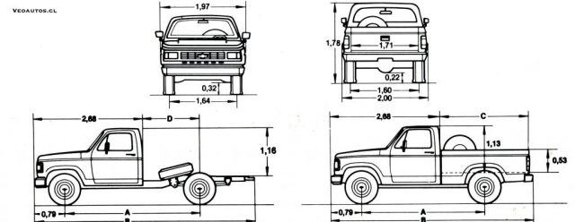 Chevrolet C10/C20 DeLuxe Dimensiones